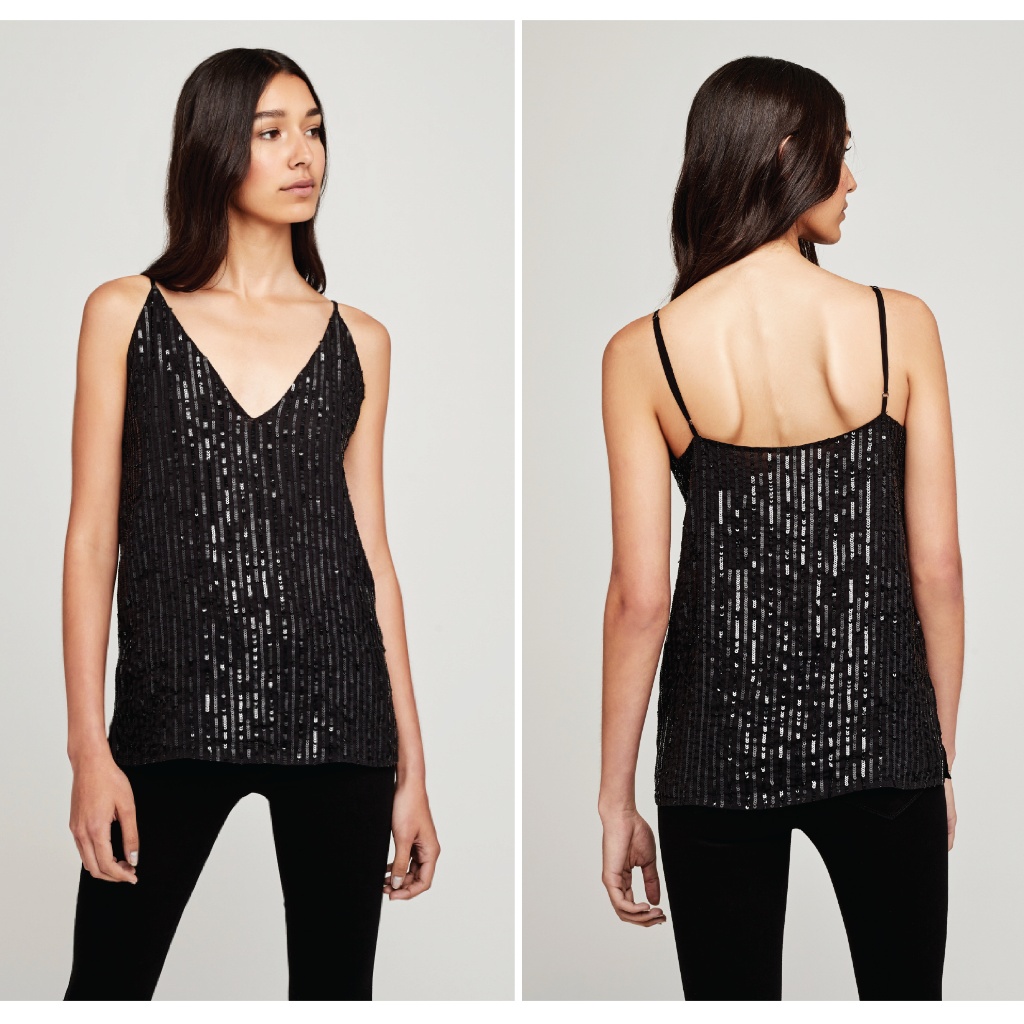 L'agence Gabriella Sequin Camisole Tank Top Sz S